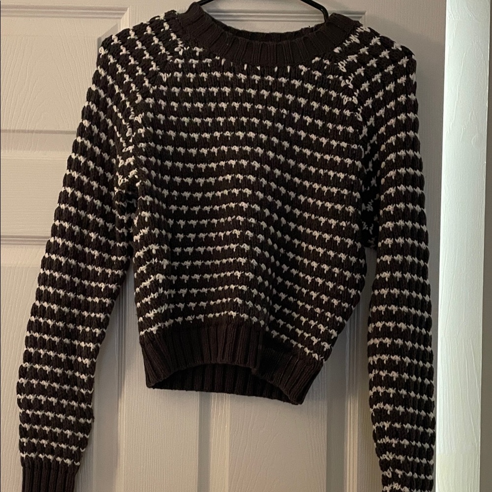 All in Favor Black and White Knit Sweater